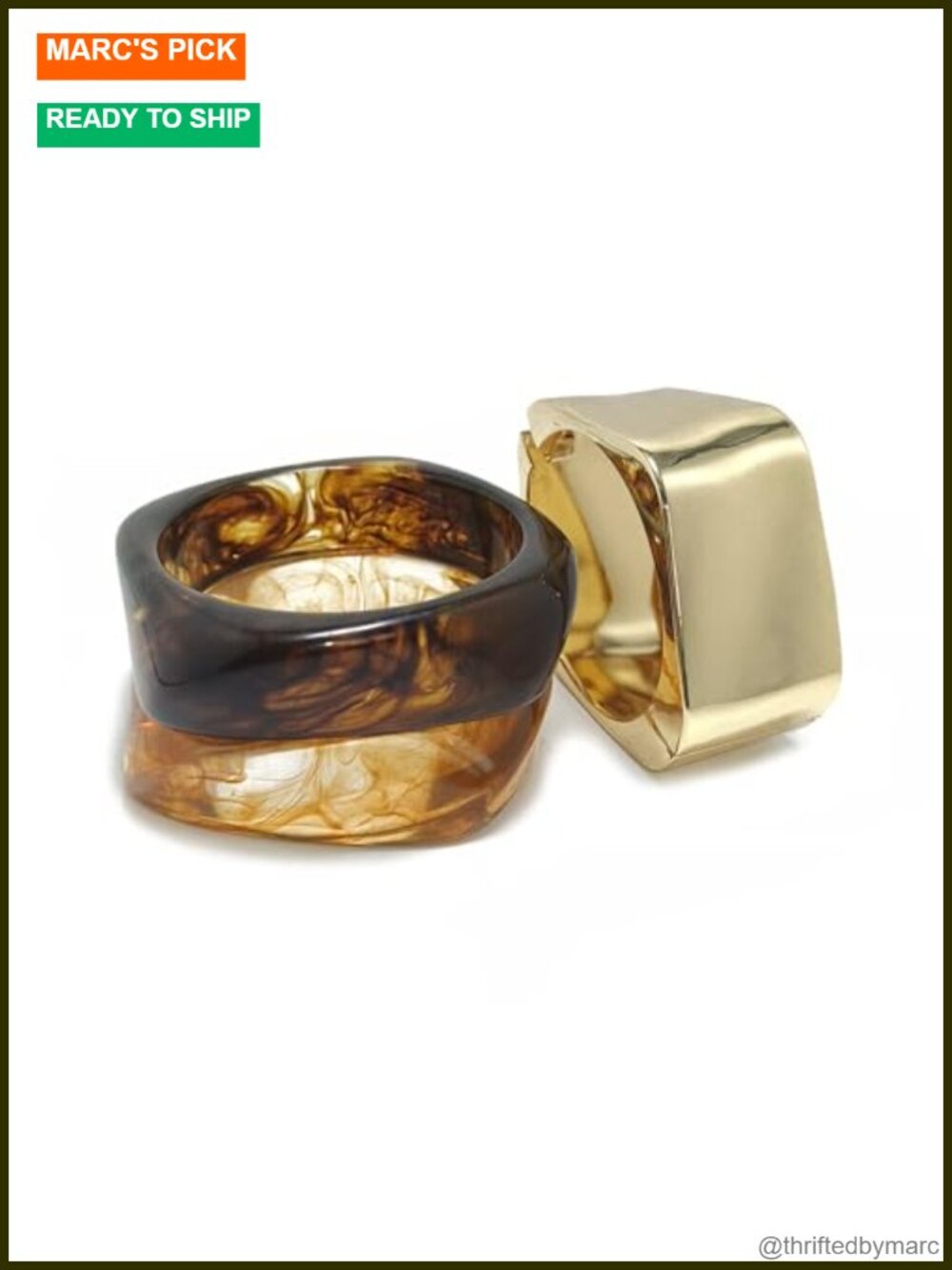 Chunky Resin Acrylic Bangle Bracelets for Women Geometric Wide Bangles Set